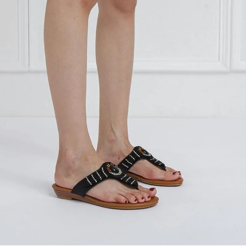 SIKETU | Beach Beaded Wedge Flip Flop