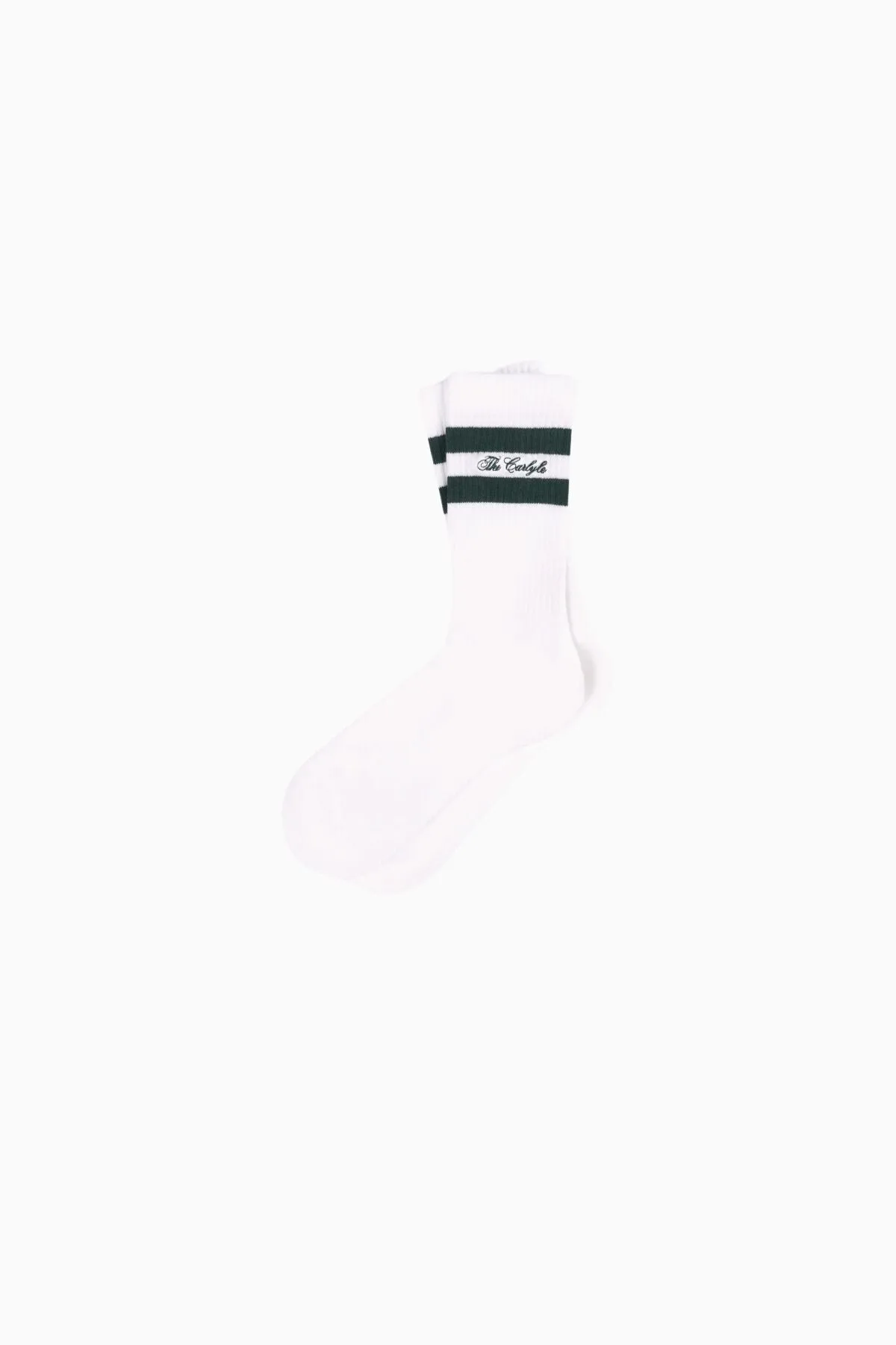 Sporty & Rich The Carlyle Script Socks - Forest/ White