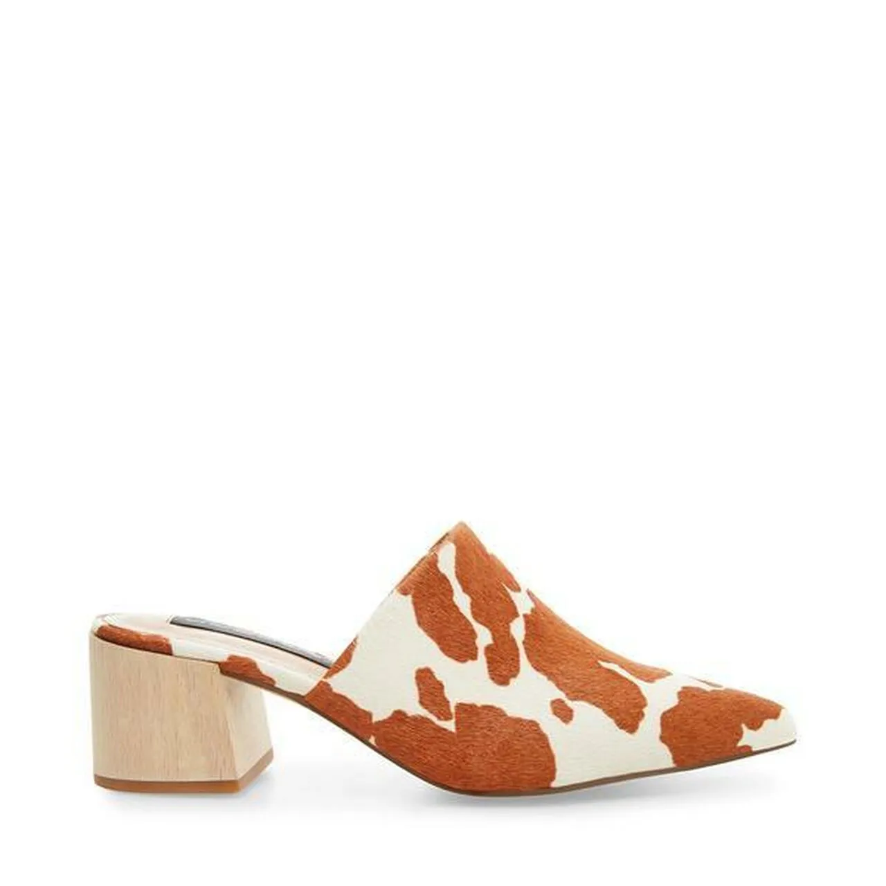 Steve Madden Women's Fannie Slip On Pointed toe Slide Mules COW PRINT