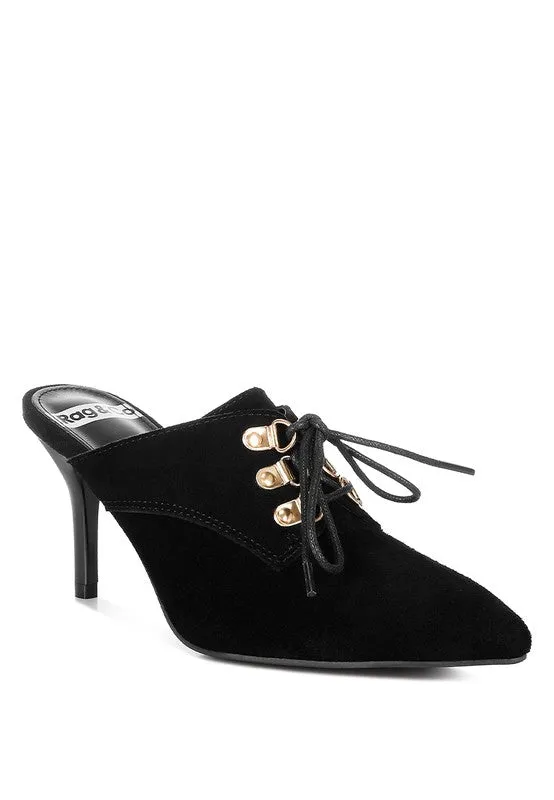Suede Stiletto Mules
