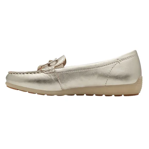 Tamaris Ladies Comfort Leather Loafers - 84600-44 - Gold