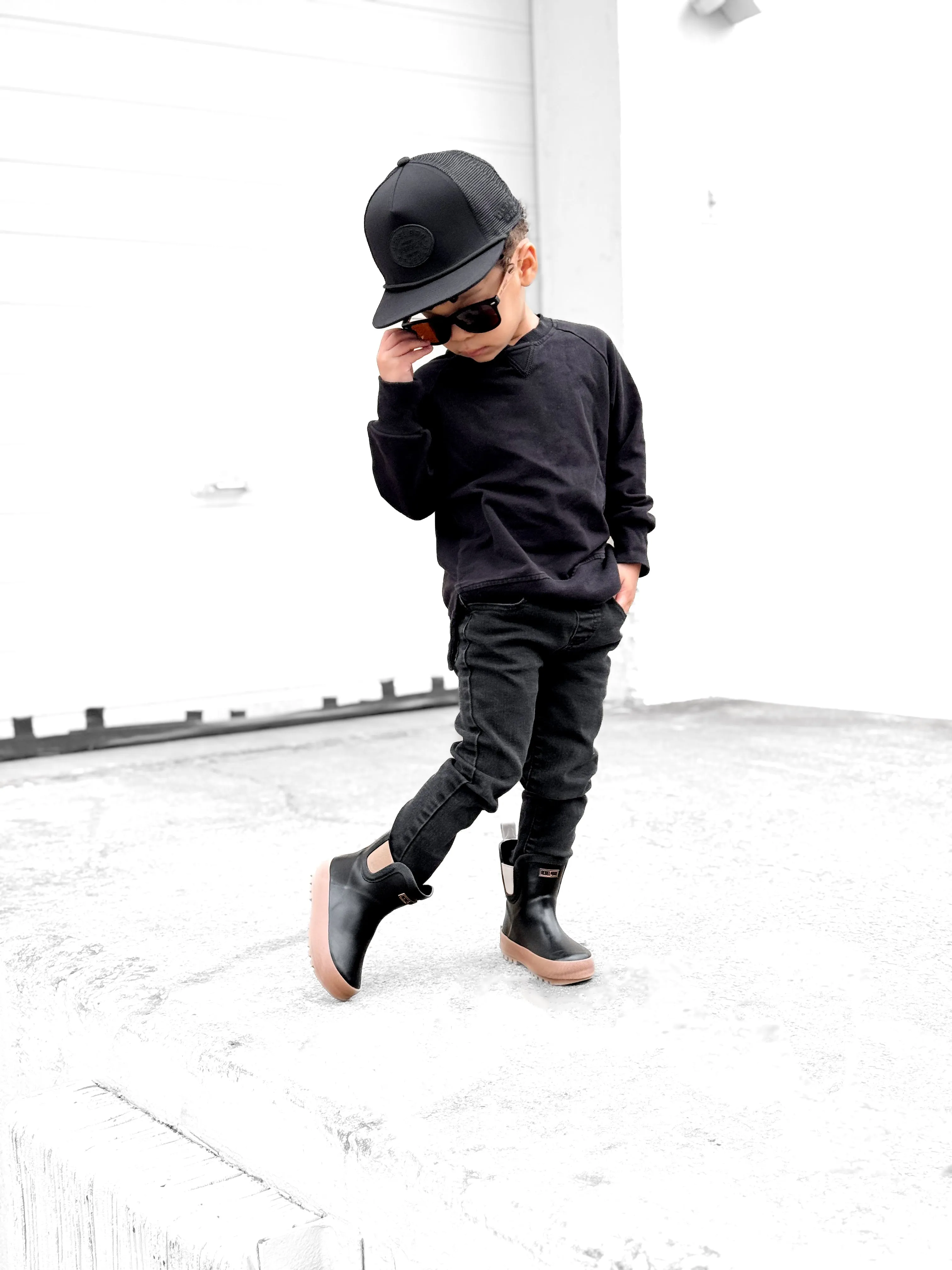 The Core-Classic Midi Boot in Black / Taupe