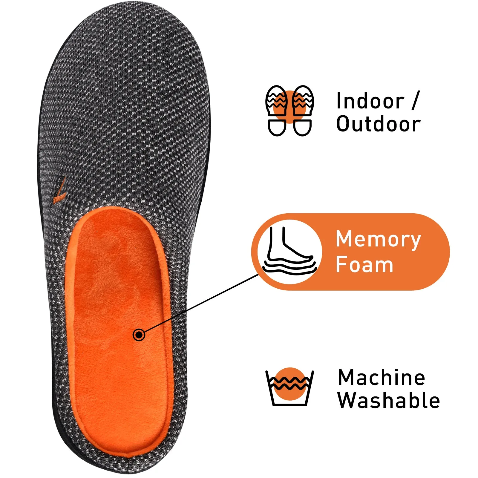 VONMAY Women's Slippers Two-Tone Cozy House Shoes Open Back Memory Foam Slippers Indoor Outdoor