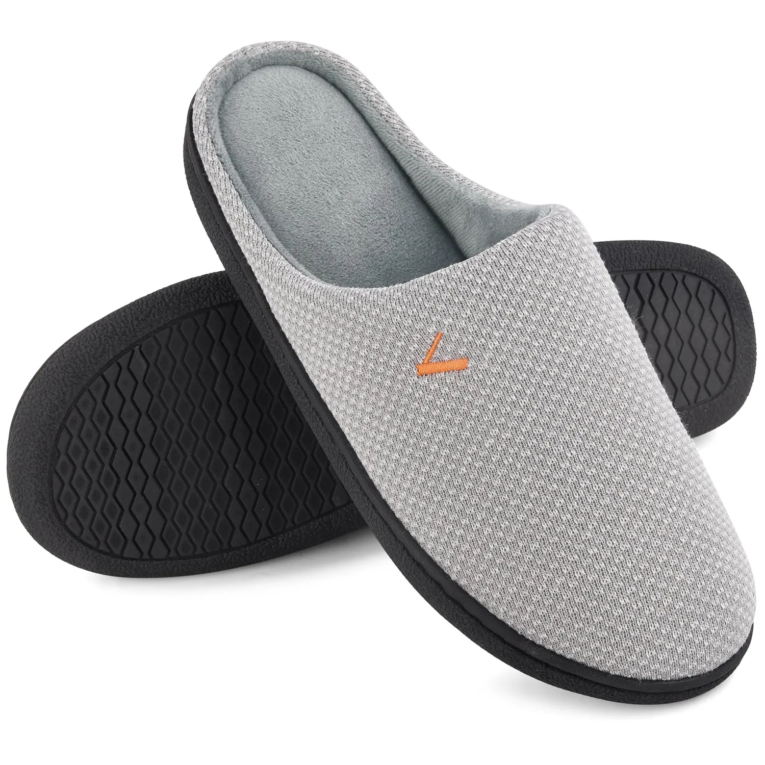 VONMAY Women's Slippers Two-Tone Cozy House Shoes Open Back Memory Foam Slippers Indoor Outdoor