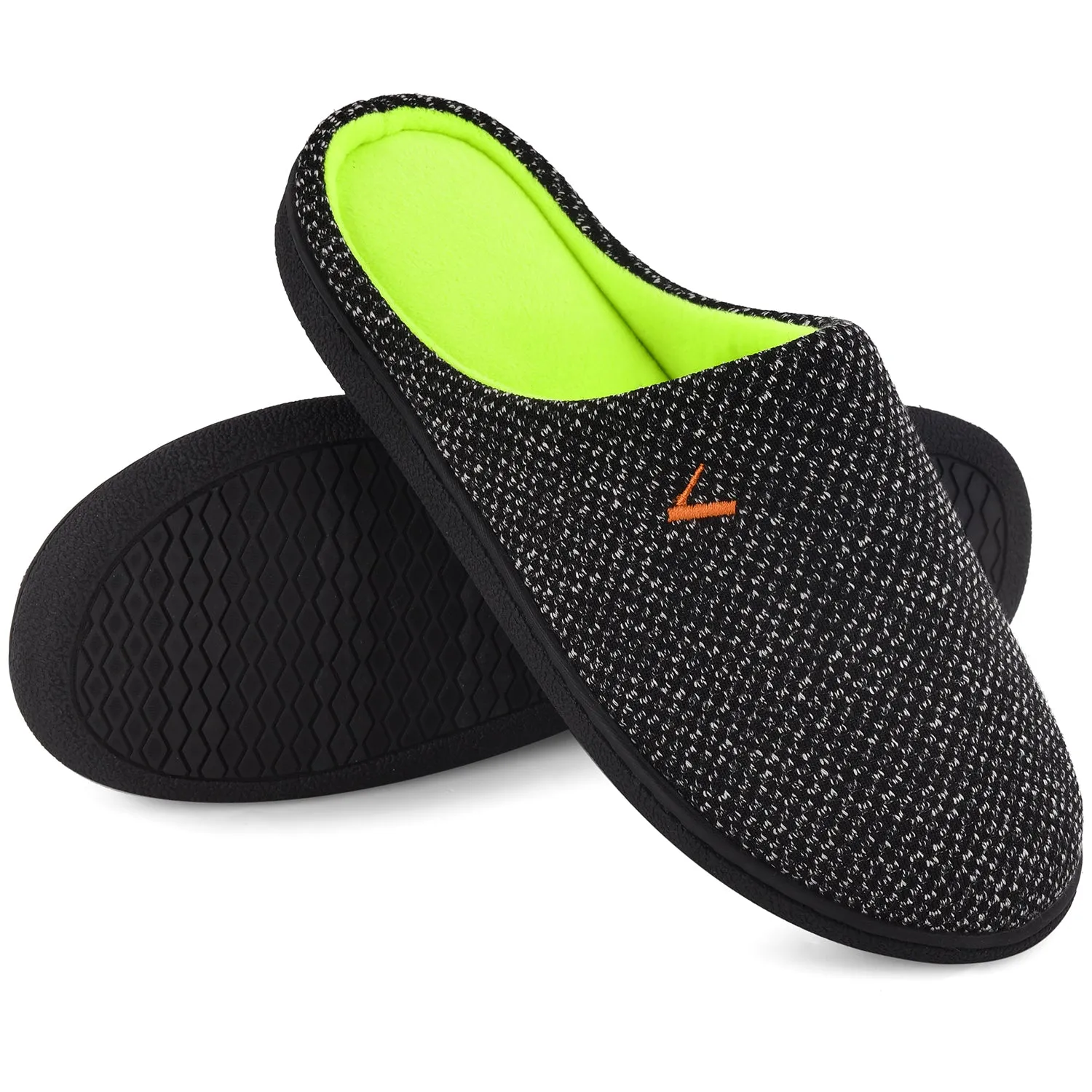 VONMAY Women's Slippers Two-Tone Cozy House Shoes Open Back Memory Foam Slippers Indoor Outdoor