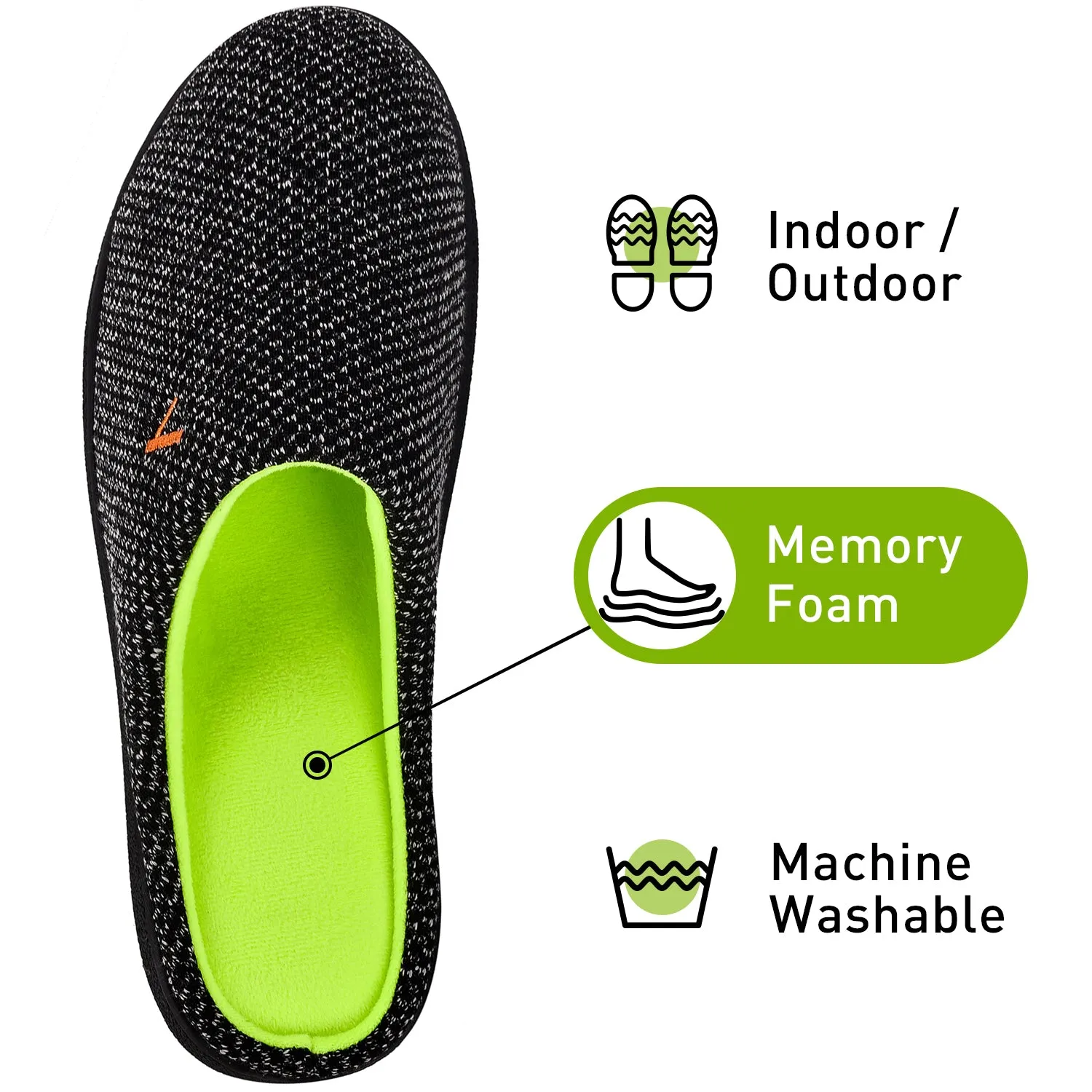 VONMAY Women's Slippers Two-Tone Cozy House Shoes Open Back Memory Foam Slippers Indoor Outdoor