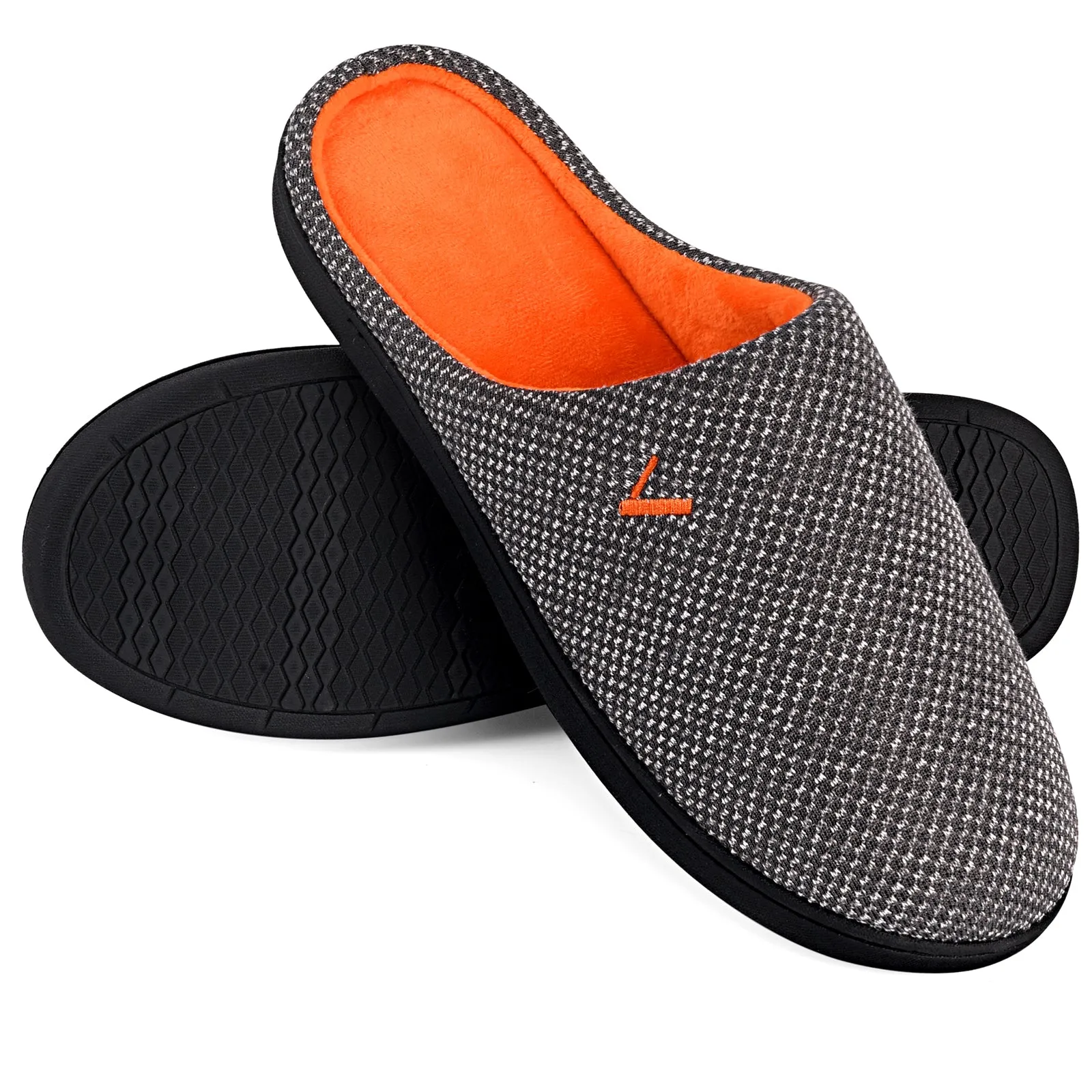VONMAY Women's Slippers Two-Tone Cozy House Shoes Open Back Memory Foam Slippers Indoor Outdoor