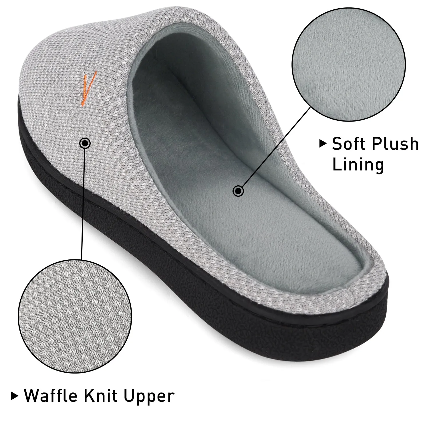 VONMAY Women's Slippers Two-Tone Cozy House Shoes Open Back Memory Foam Slippers Indoor Outdoor