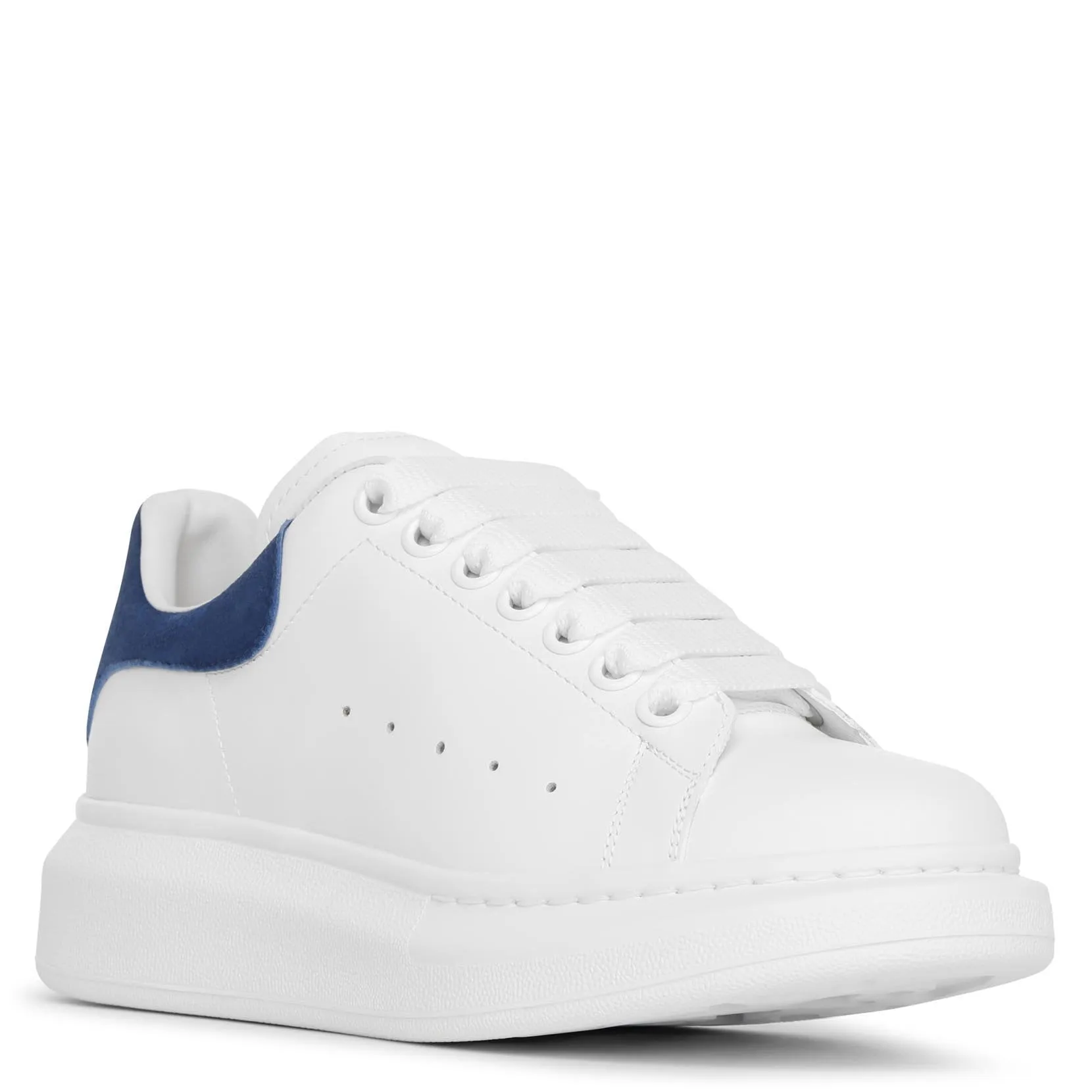 White and blue classic sneakers