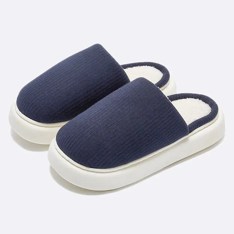 Winter Warm Thick Sole Cotton Slippers - Unissex