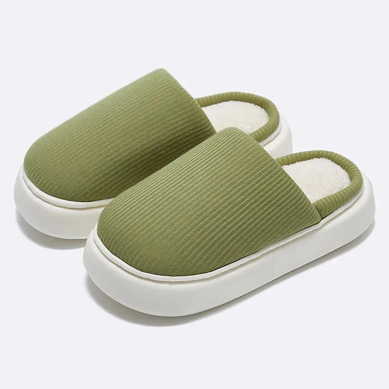 Winter Warm Thick Sole Cotton Slippers - Unissex