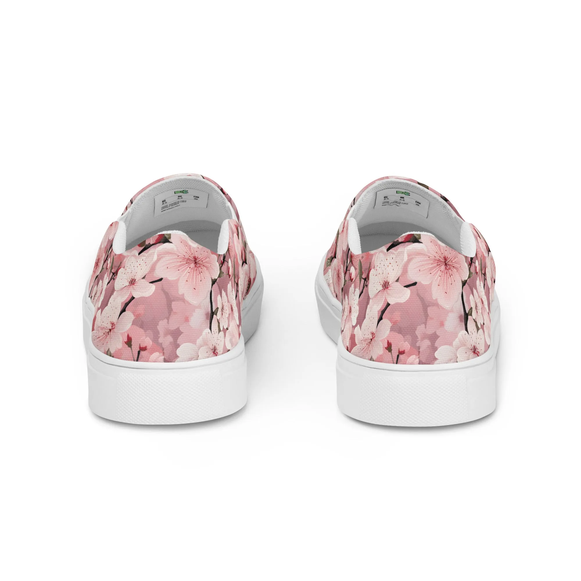 Women’s Cherry Blossoms Print slip-on canvas shoes, Floral Design Summer Shoes