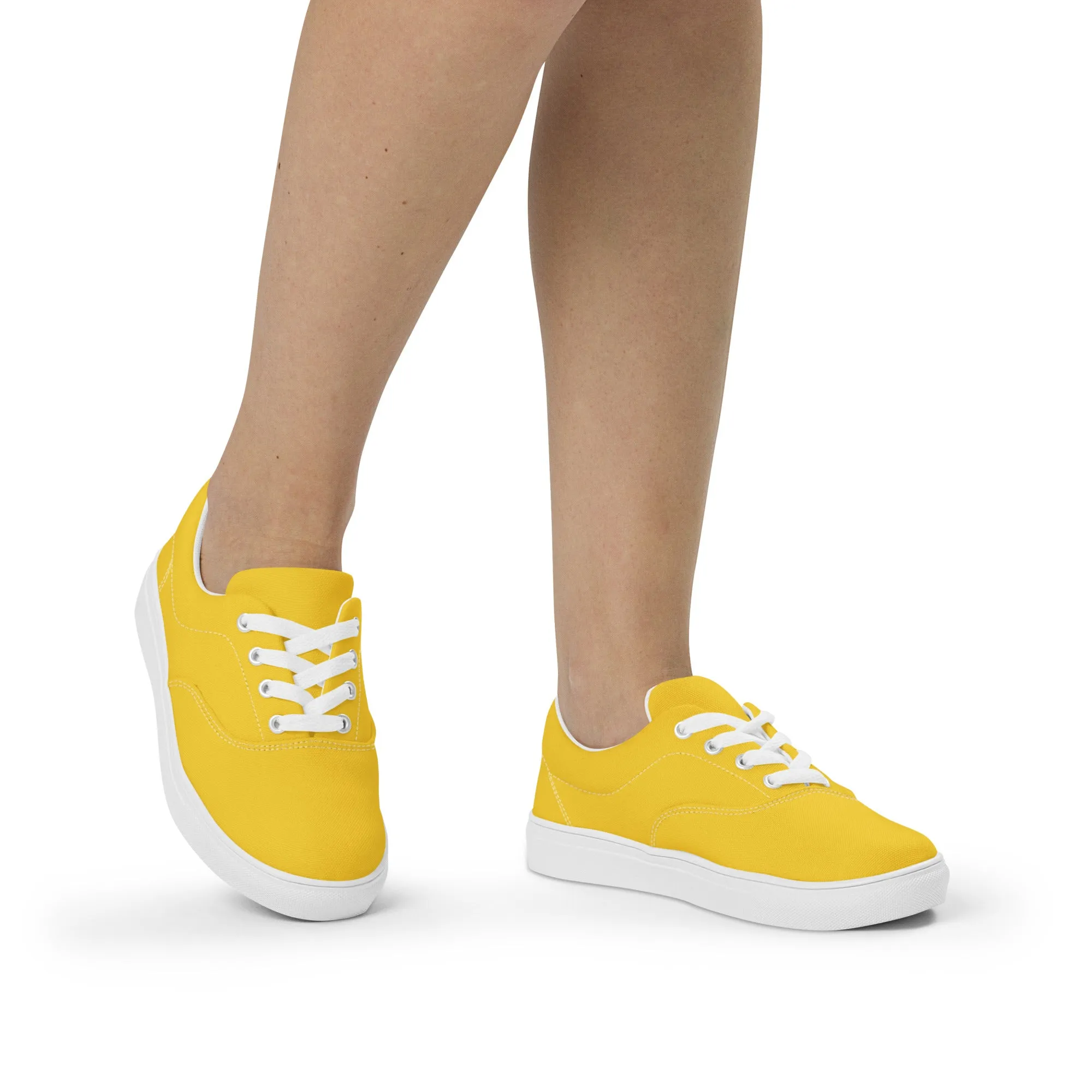 Women’s Warm Yellow lace-up canvas shoes