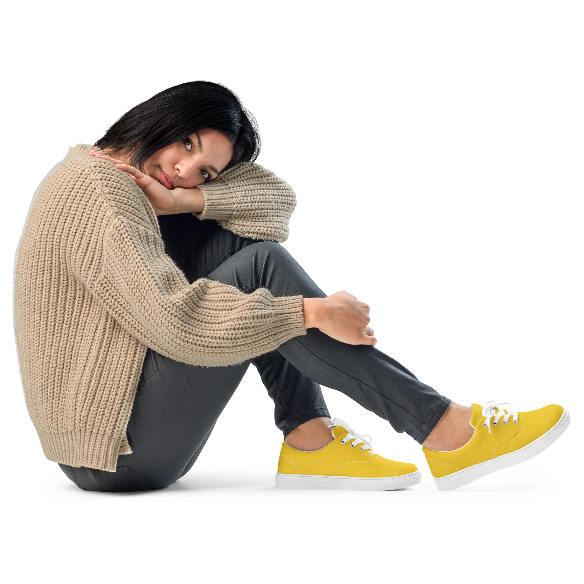 Women’s Warm Yellow lace-up canvas shoes
